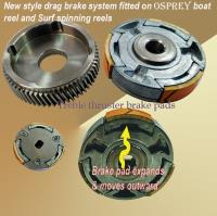 Thruster brake system for conventional boat reel. Positive braking system for conventional reel in wet conditions